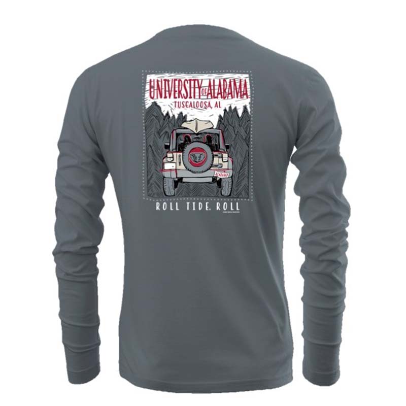 Alabama Jeep Mountains Long Sleeve T-Shirt back view