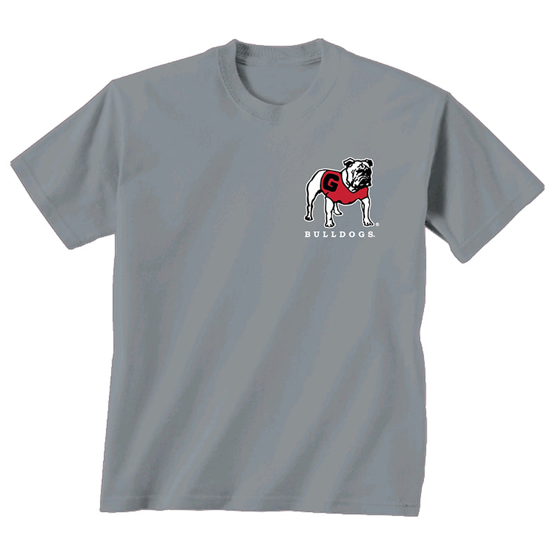 UGA Repeating Bulldog Grey Short Sleeve T-Shirt