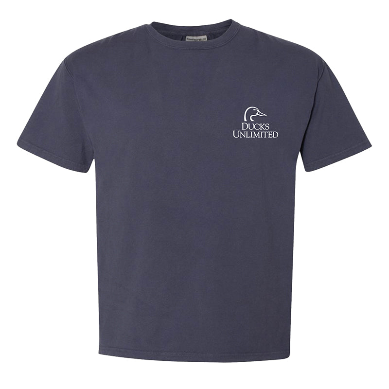 Ducks Unlimited Logo Short Sleeve T-Shirt in navy blue front