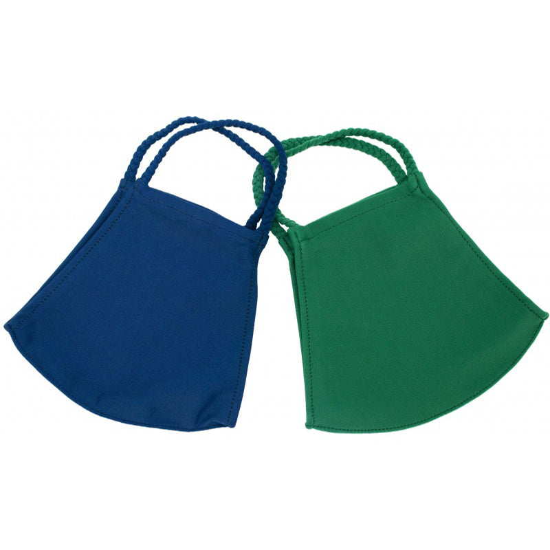 Bottle Green and Navy Two-Pack Pom Face Mask