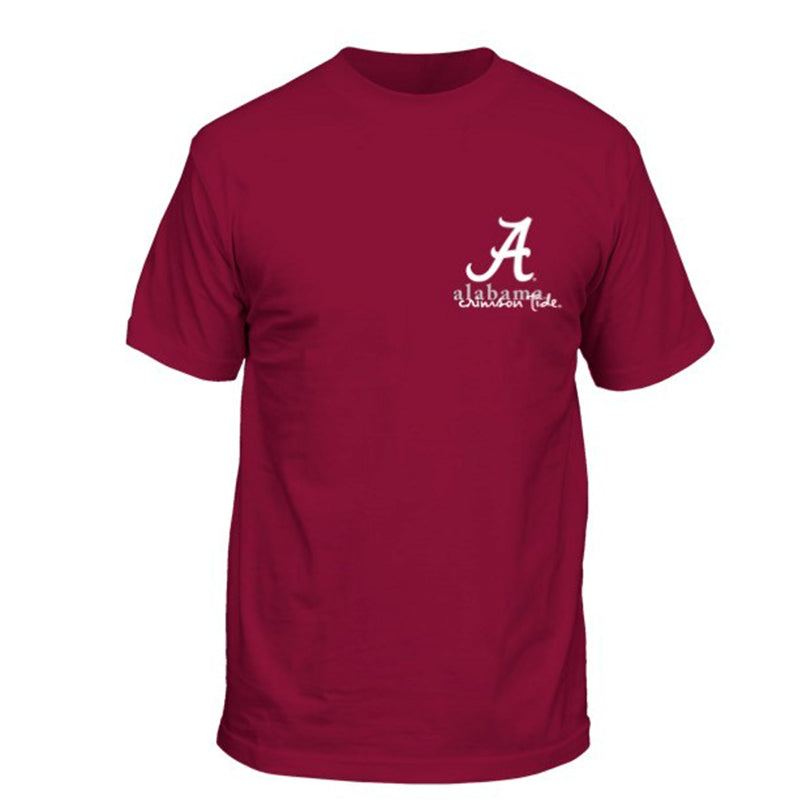 Front Alabama Cheetah Print Red Short Sleeve T-Shirt