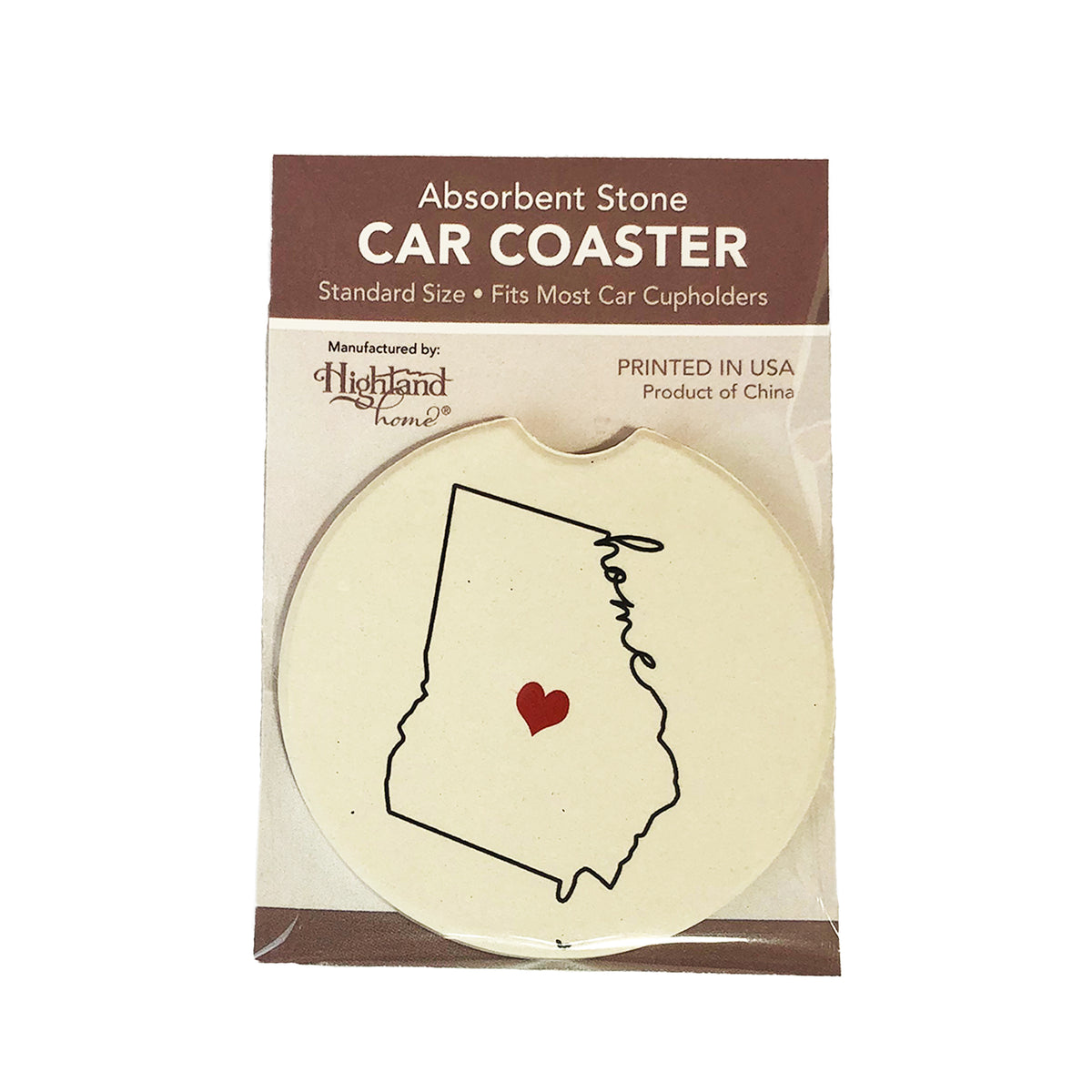 GA Home with Heart Car Coaster