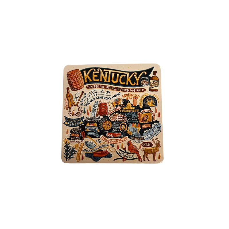 Kentucky Metal Map Magnet