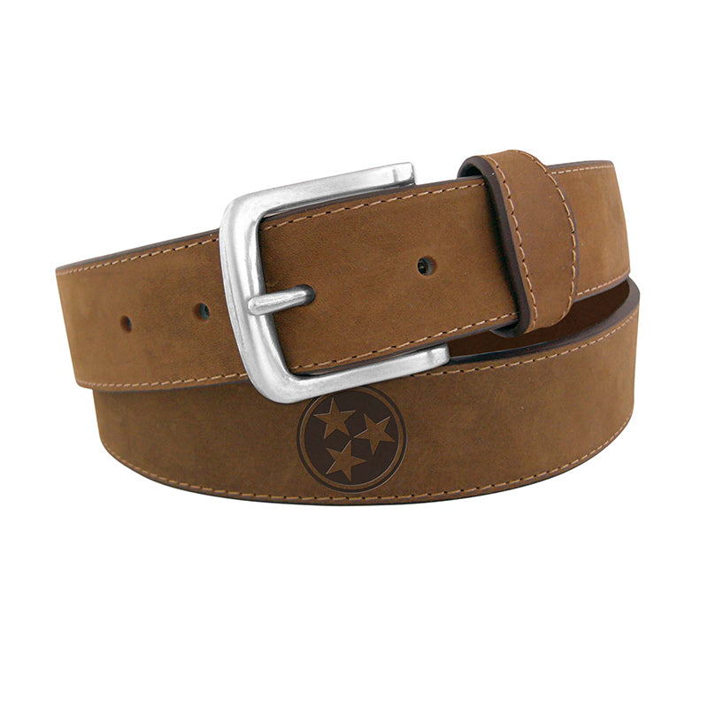 The▲Hermit Club × SGSC Leather Drip BELT ZEP-PRO Tennessee Tri-Star Embossed Belt | Palmetto Moon