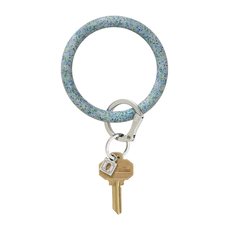 sparkly Blue Frost Silicone Keyring