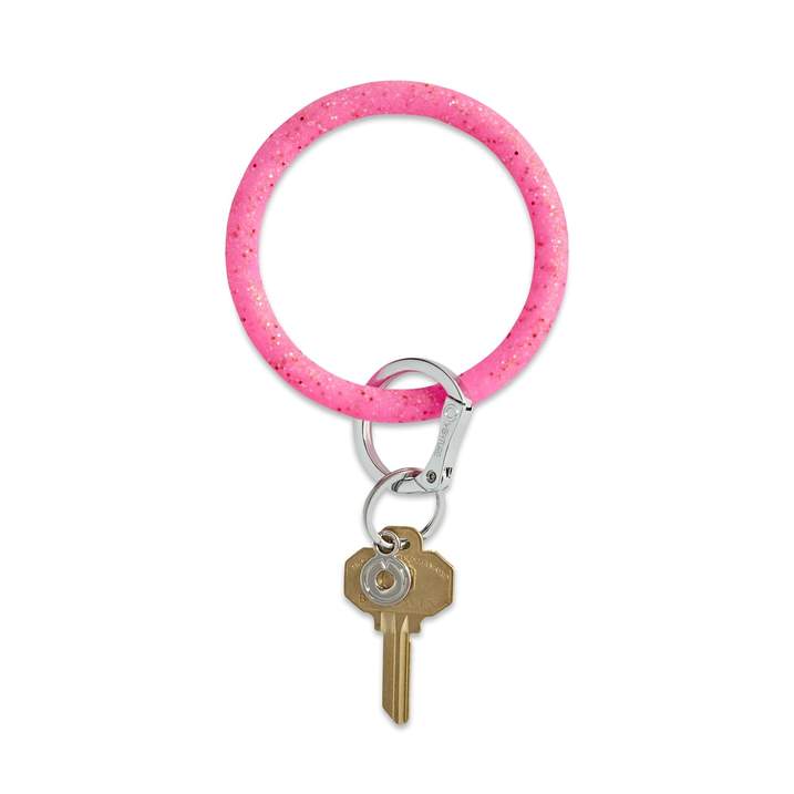 Tickled Pink Confetti Silicone Keyring