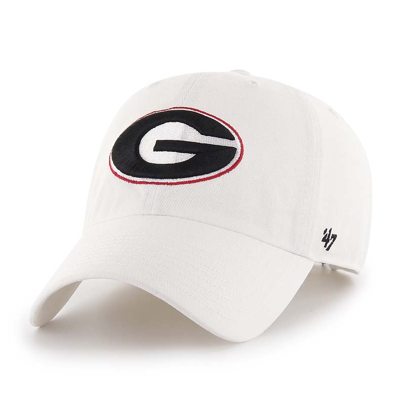 47 Brand UGA Clean Up Hat in White Palmetto Moon