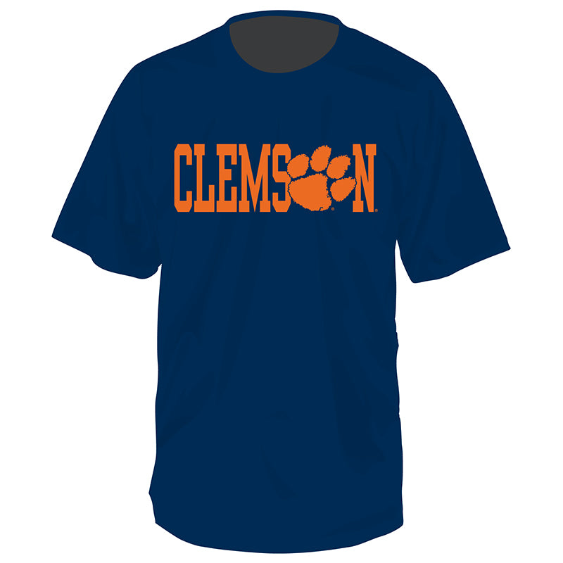 Clemson Arch with Tiger Paw Navy Short Sleeve T-Shirt