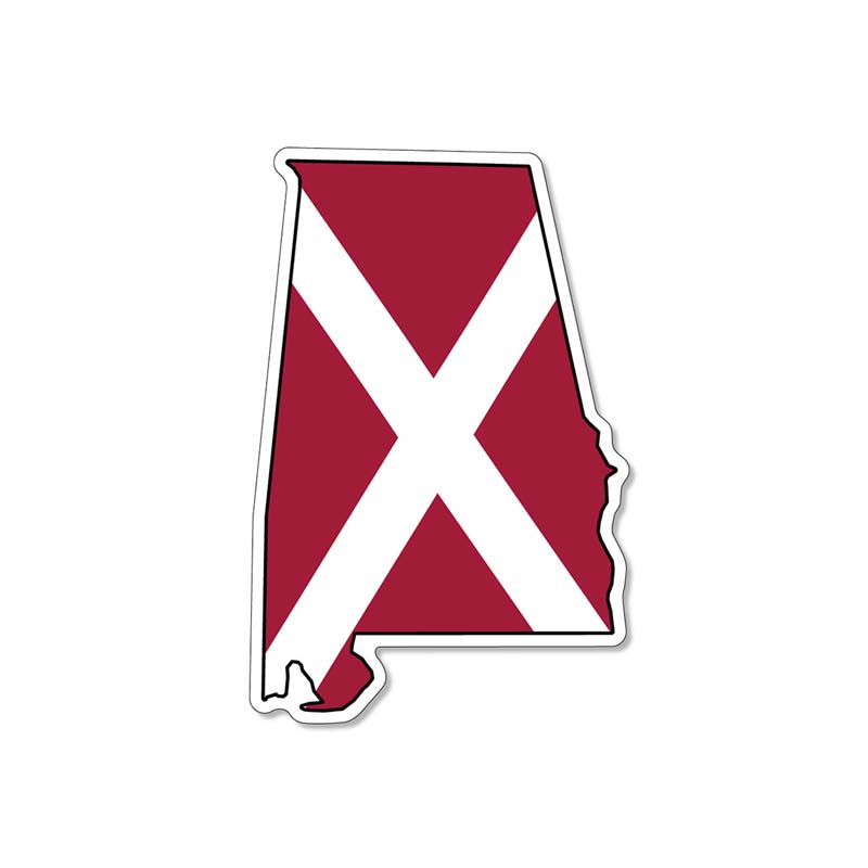 3" Alabama State Flag Decal