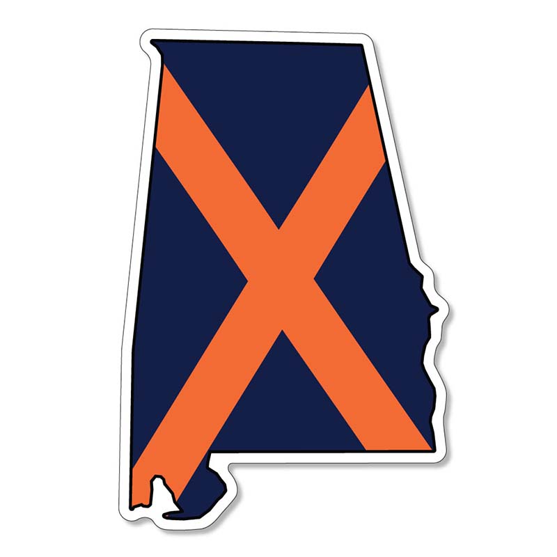 3&quot; Auburn State Flag Decal