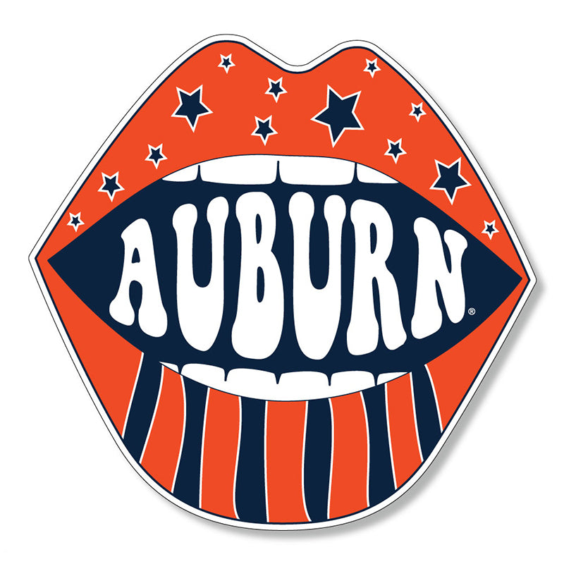 3" Auburn Stars and Stripes  Lips Decal