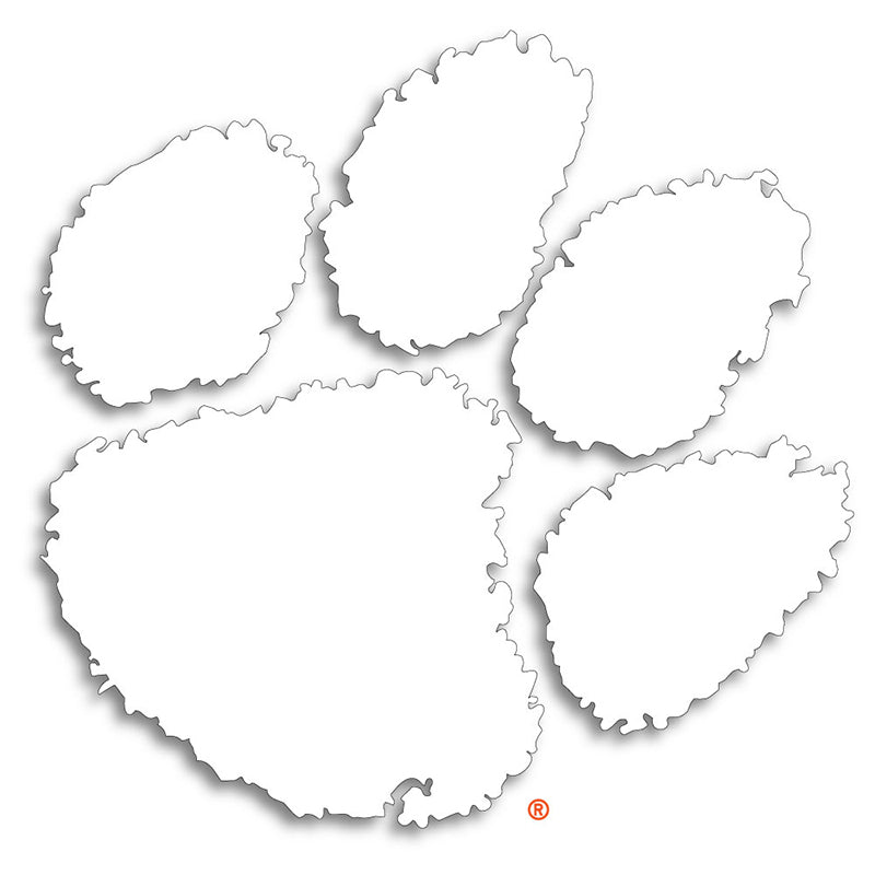 Clemson 3&quot; Paw Decal in white