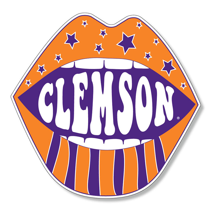 3" Clemson Stars and Stripes Lips Decal