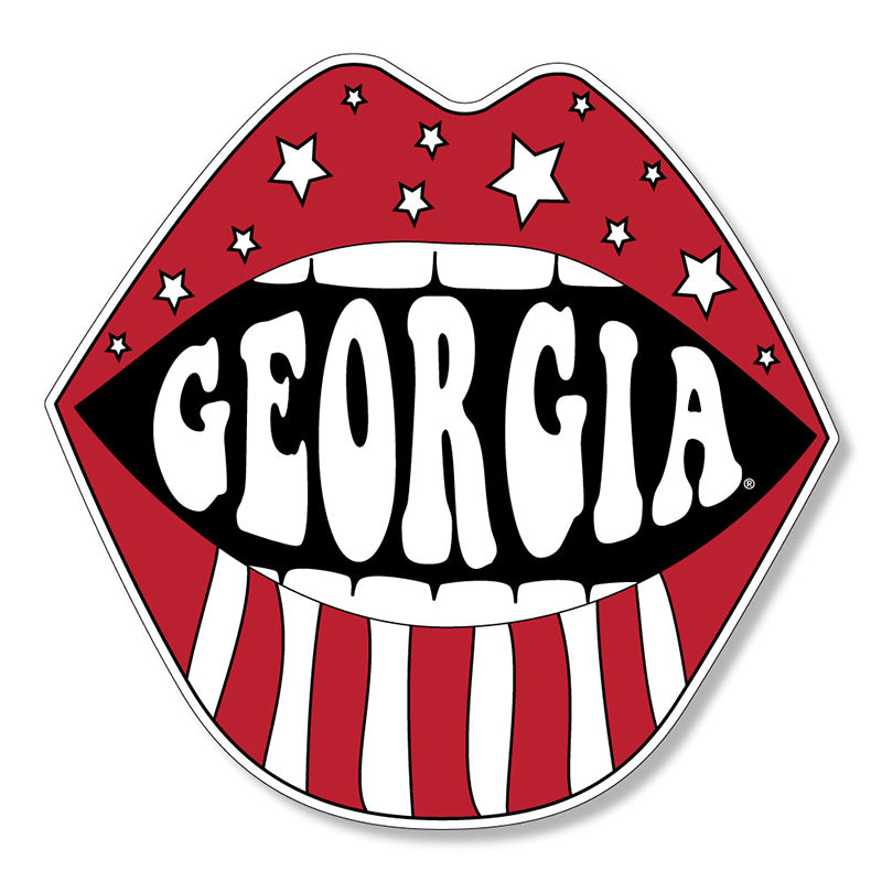 3&quot; UGA Stars and Stripes Lips Decal