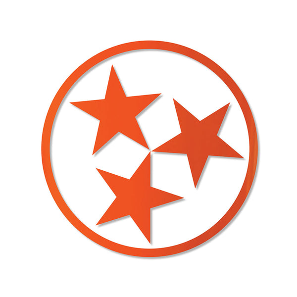 3" Tri-Star Decal in Orange
