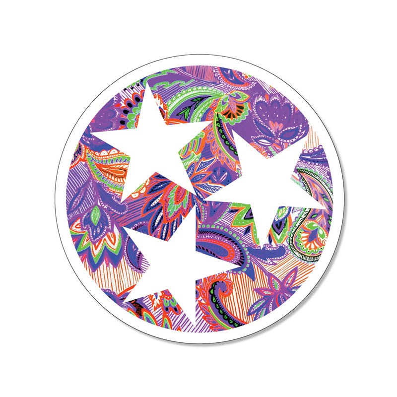 3&quot; Tri-Star Decal in Paisley