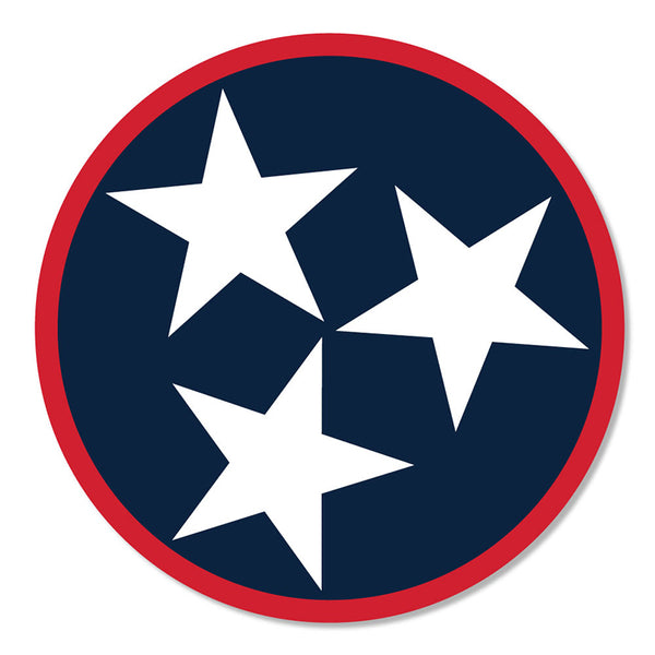 6" Tri-Star Decal in Red white and Blue