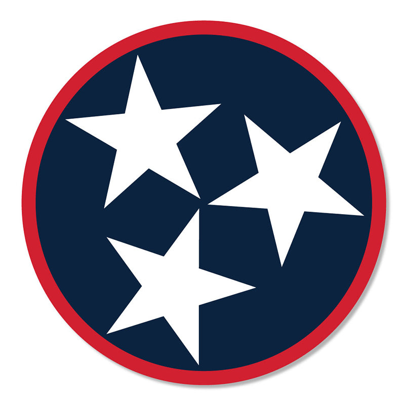 6" Tri-Star Decal in Red white and Blue