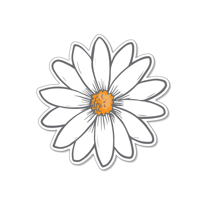 White Daisy 3" Decal