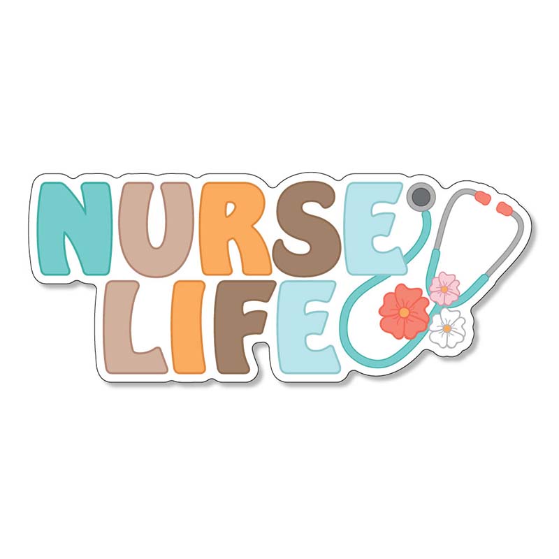 3 Inch Nurse Life with Flowers Decal