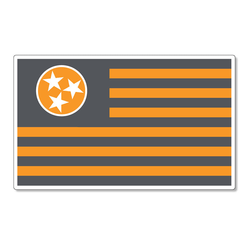Tennessee Tri-Star Orange and Grey Flag