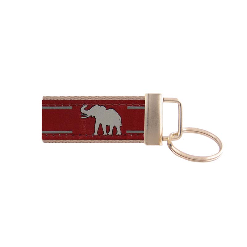 Alabama Elephant Ribbon Key Fob