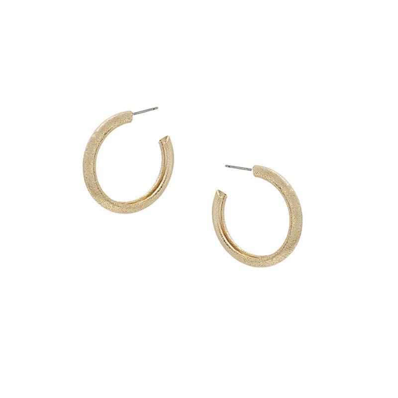 Brushed Gold .75 inch Earrings