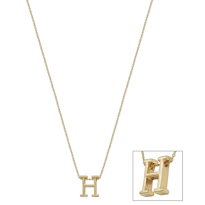Typewriter Block Letter Initial Necklace