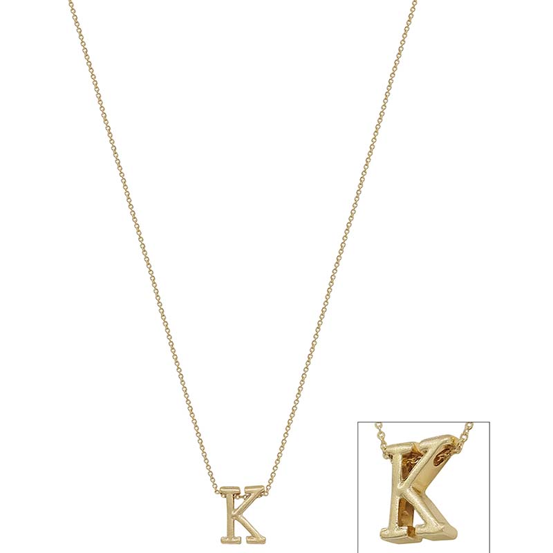 Typewriter Block Letter Initial Necklace