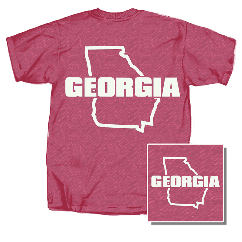 Block Georgia Short Sleeve T-Shirt in heather red with white logo