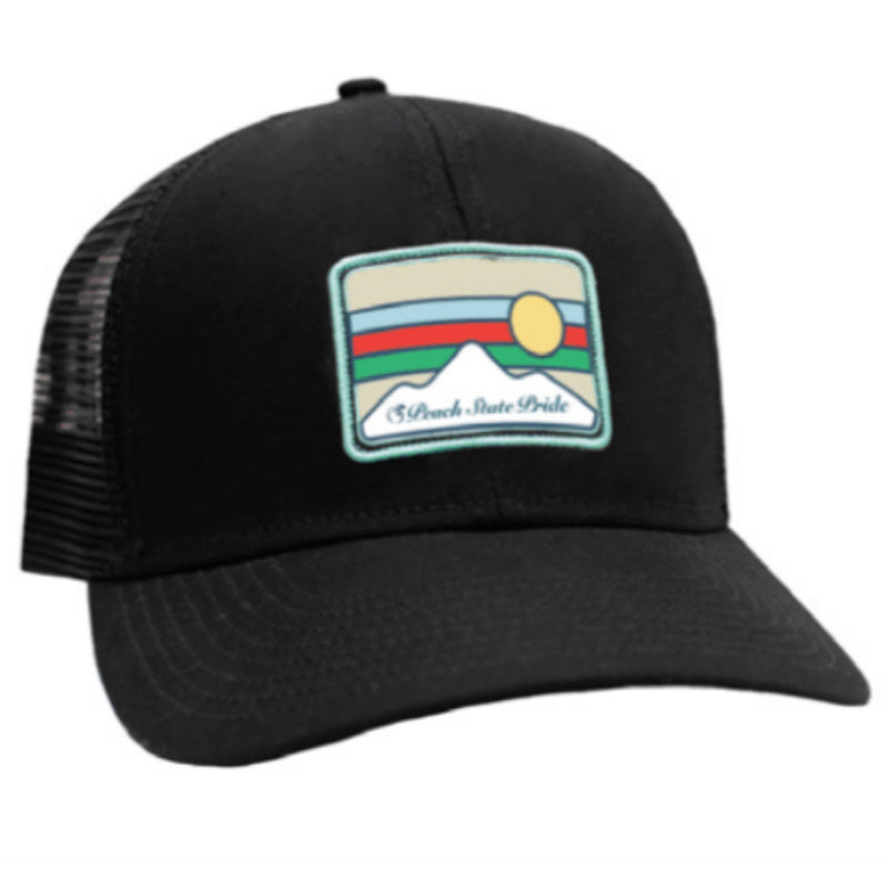 Peach State Pride Horizon Black Mesh Back Trucker Hat