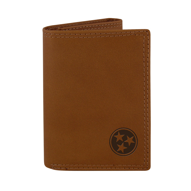 Tennessee Tri-Star Embossed Leather Trifold