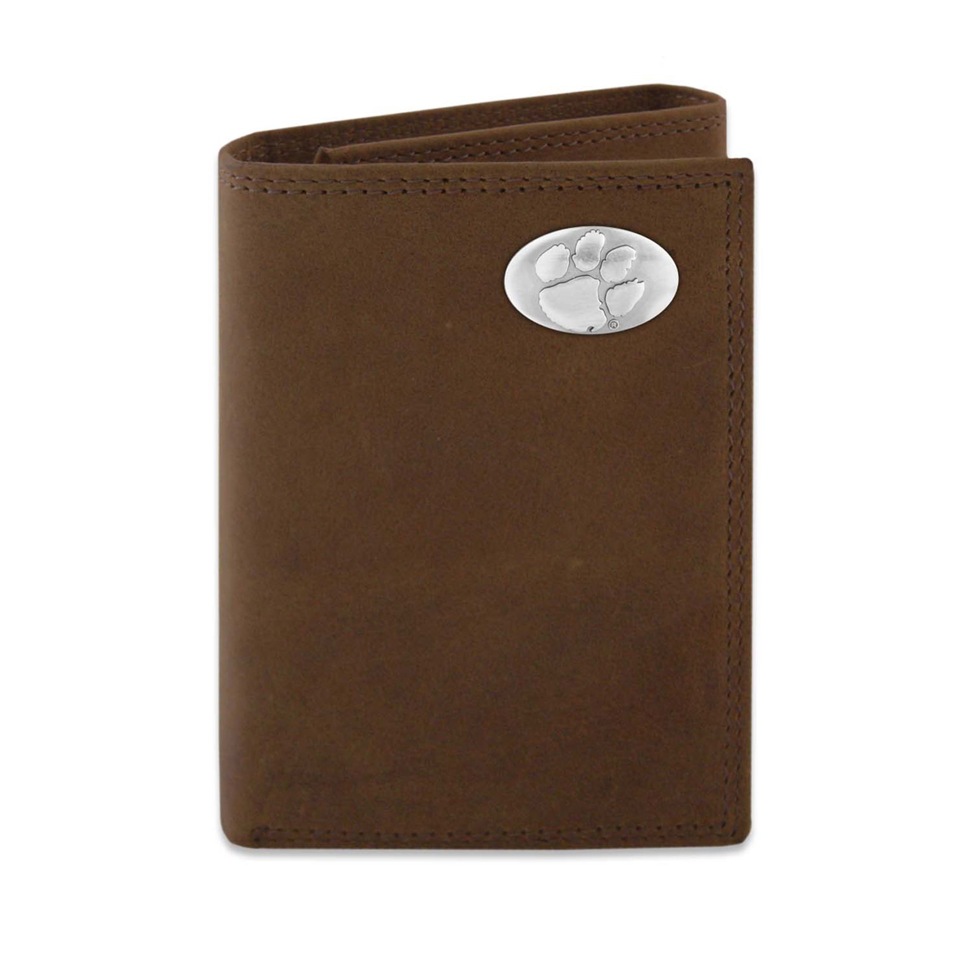 Clemson Concho Leather Trifold