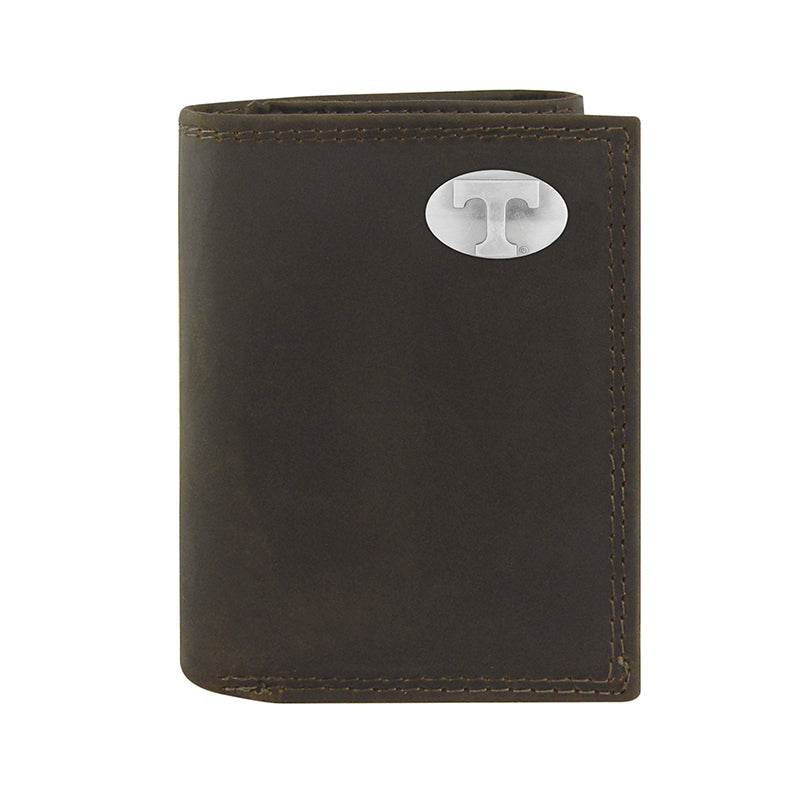 University of Tennessee Leather Wallet with Metal T