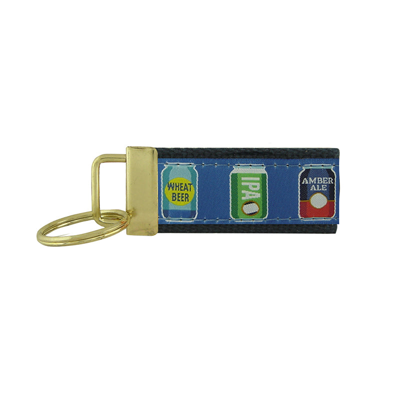 Beer Can Ribbon Keychain
