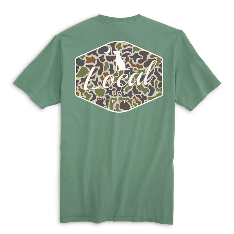 assimilation krøllet isolation Local Boy Outfitters Old School Camo Badge Short Sleeve T-Shirt | Palmetto  Moon