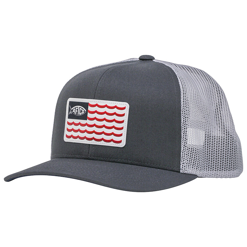 Canton American Fishing Trucker Hat in charcoal