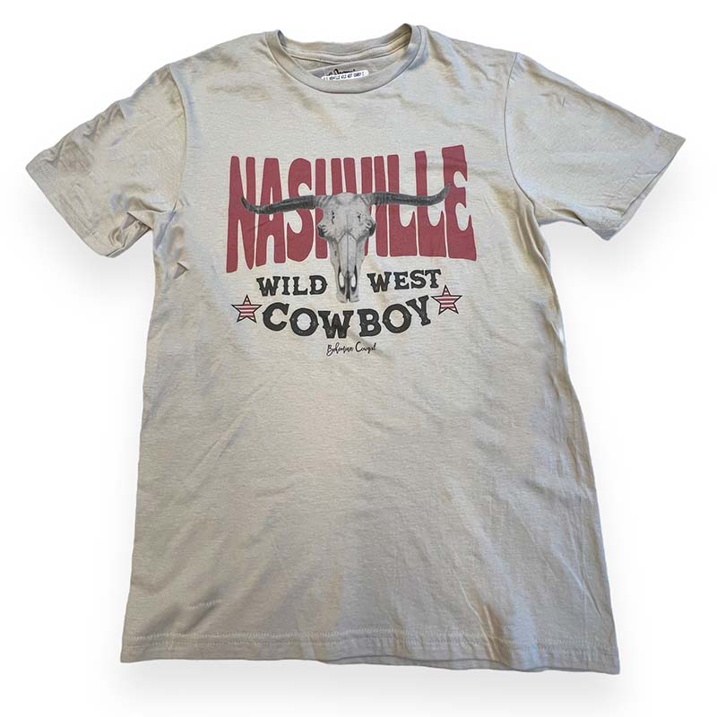 Nashville Wild West Cowboy Cropped Short Sleeve T-Shirt
