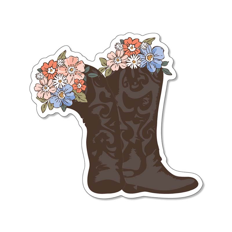 3" Boot with Florals Decal