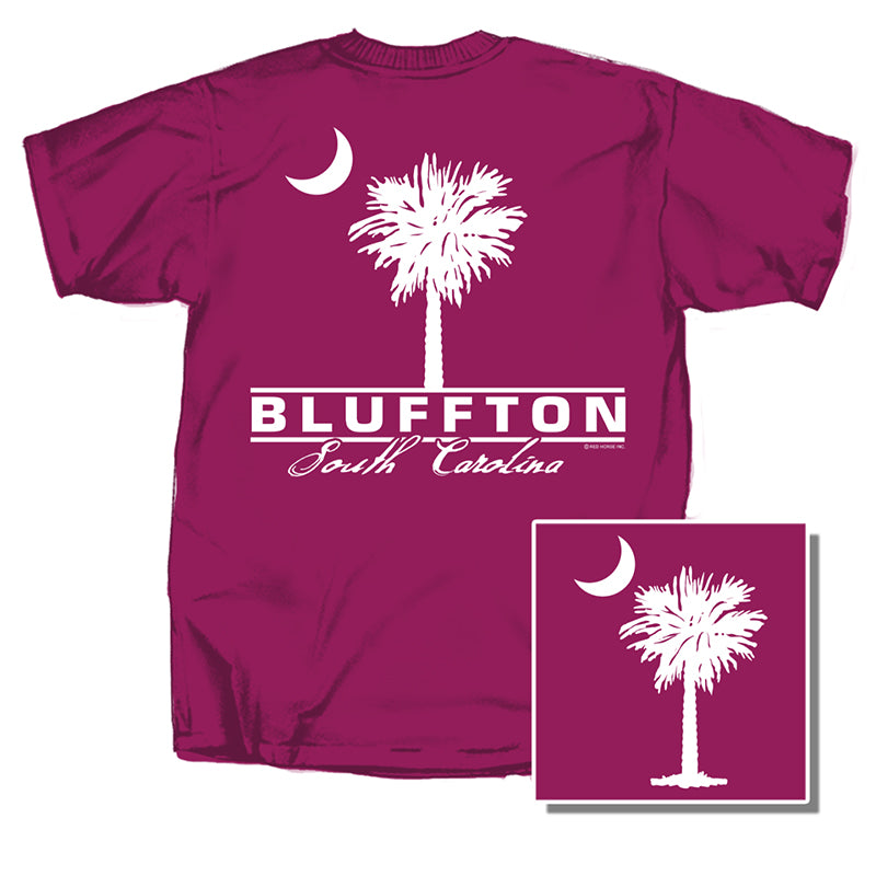 Bluffton Palm Short Sleeve T-Shirt in pink