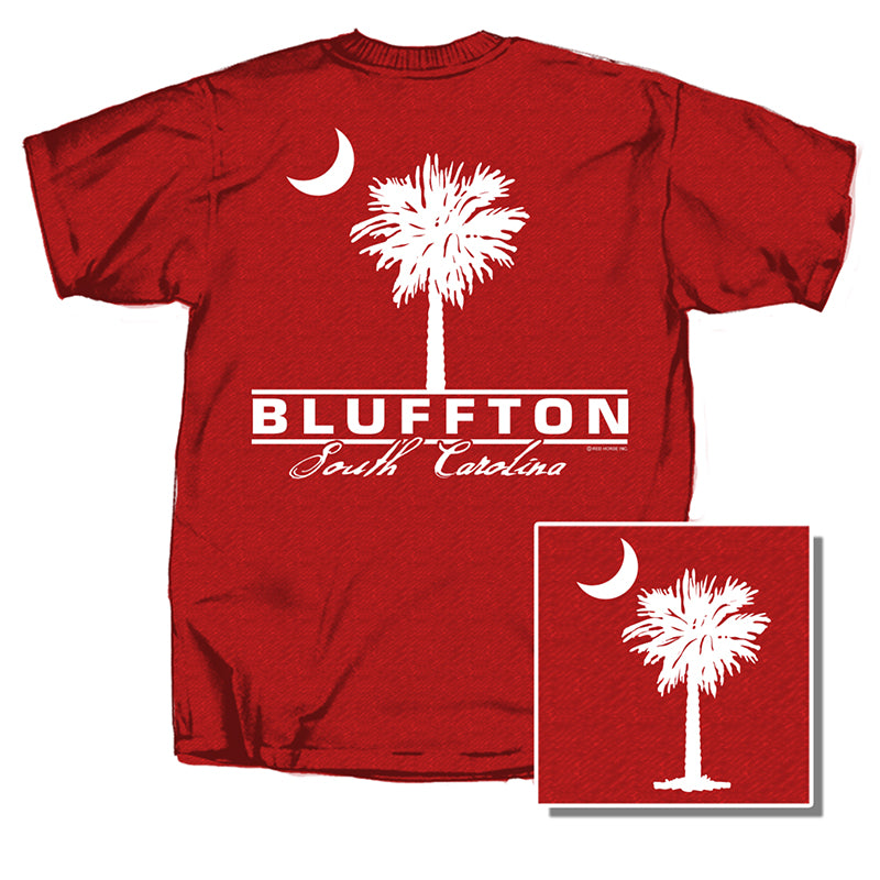 Bluffton Palm Short Sleeve T-Shirt in red