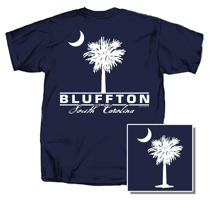 Bluffton Palm Short Sleeve T-Shirt in navy