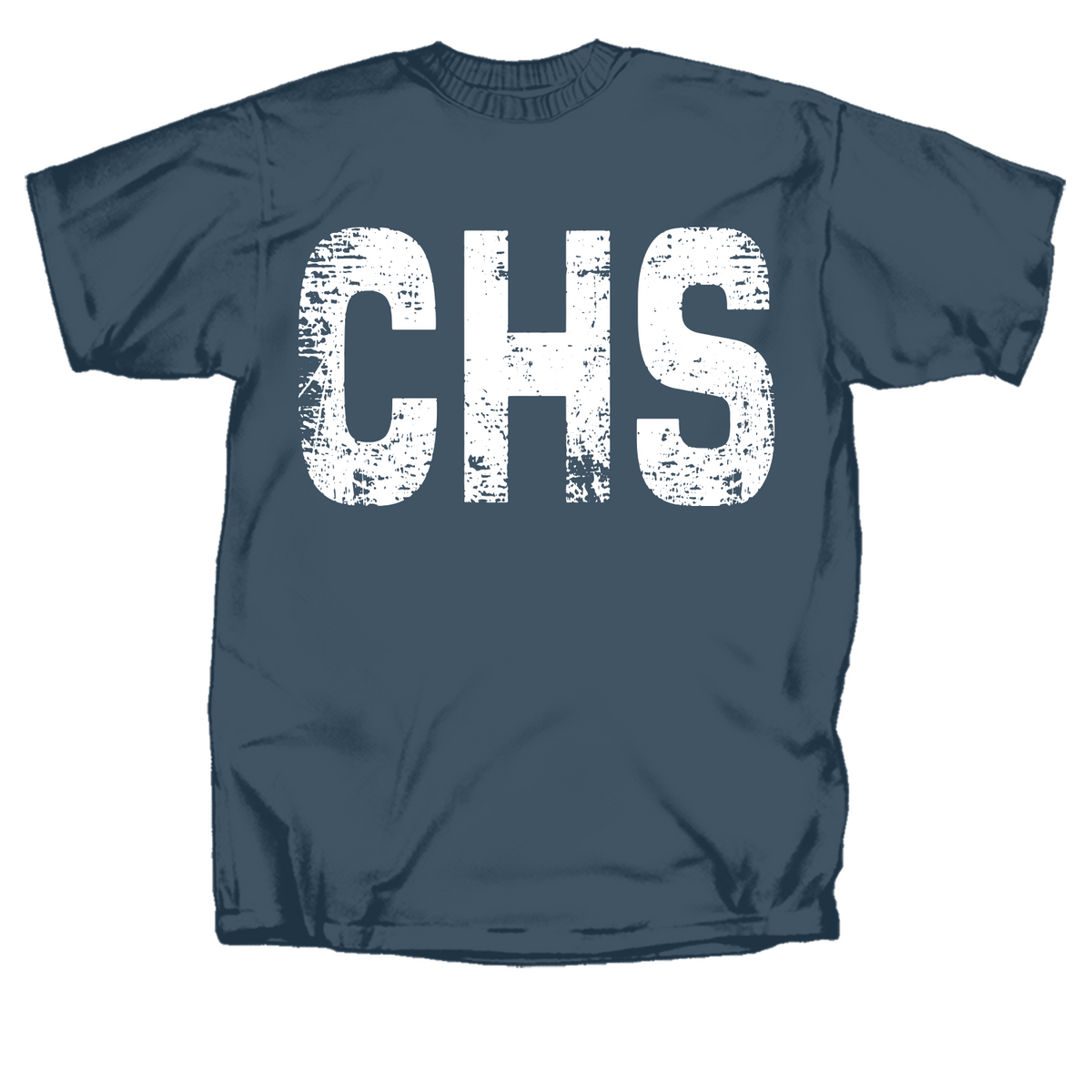 Distressed CHS Airport Code Short Sleeve T-Shirt in blue