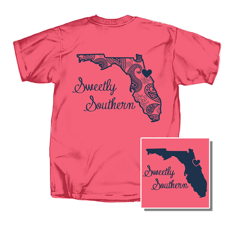 Florida Paisley Fill Pink Short Sleeve T-Shirt