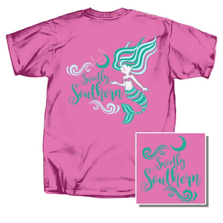 Youth Sweet Mermaid Short Sleeve T-Shirt pink