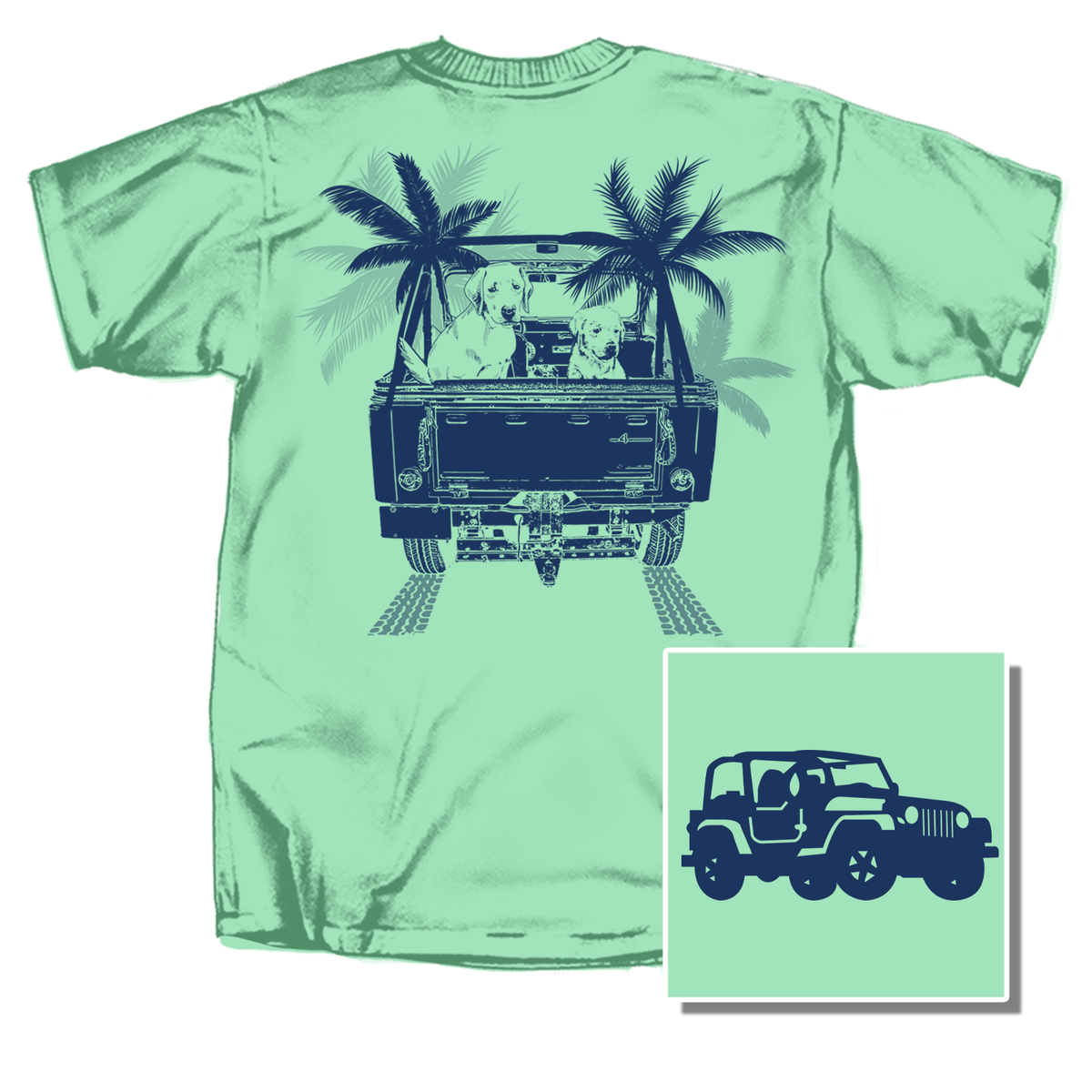 Jeep with Puppies Short Sleeve T-Shirt
