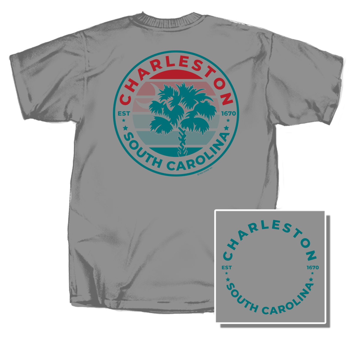 Charleston Coast Short Sleeve T-Shirt in grey