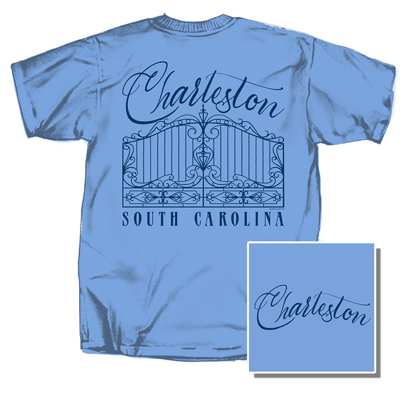  Charleston Gate Short Sleeve T-Shirt in blue with navy writing
