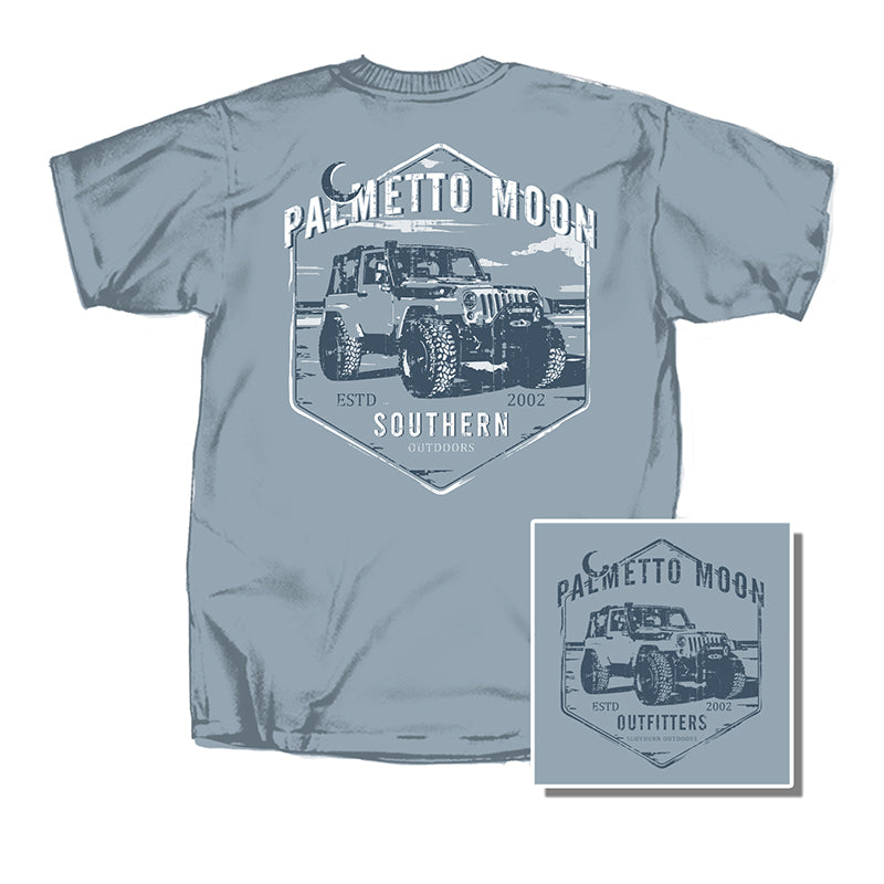 Palmetto Moon Jeep Badge Blue Short Sleeve TShirt