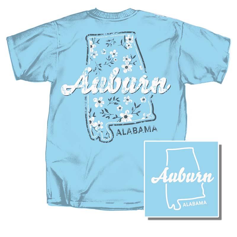 Auburn Floral State Short Sleeve T-Shirt